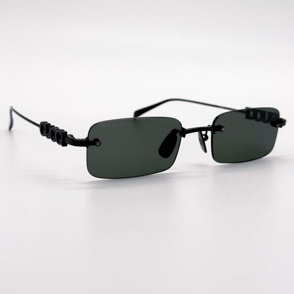 NEW GUCCI SUNGLASSES BLACK UNISEX RECTANGLE EYEWEAR GUCCI GG1808S 001 main image 6
